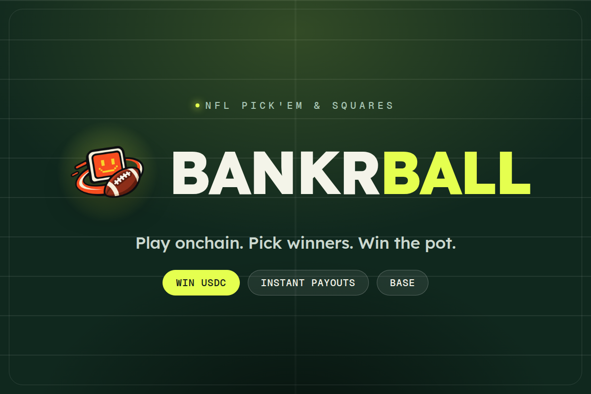 BankrBall - Ultimate Football Squares and Pick’em Experience